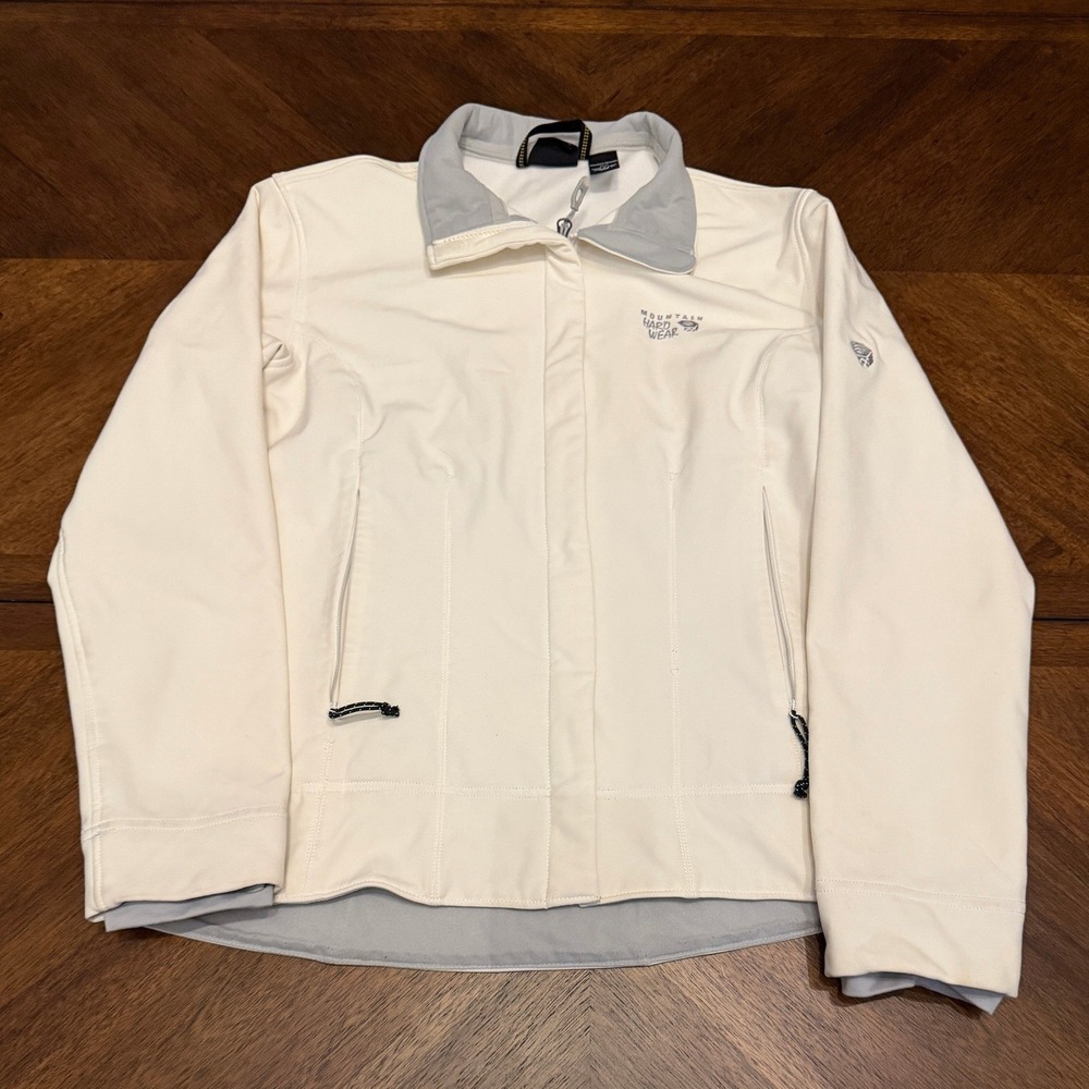 Mountain Hardwear Womens Cream Softshell Jacket Full Zip M Medium